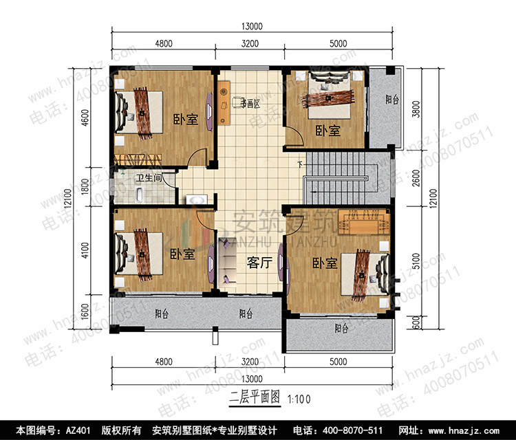二层现代风格别墅图，150平两层简约现代风别墅，AZ401
