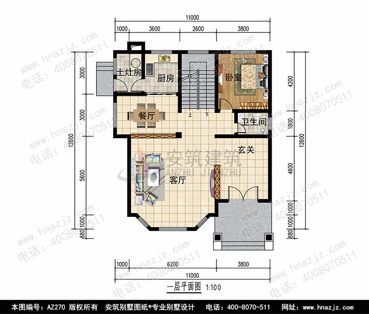 好看的二层复式客厅别墅设计图，带土灶房.jpg