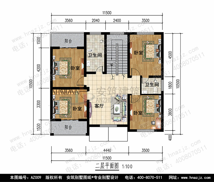 三层经典房屋设计图纸之家，带大露台的别墅户型图.jpg